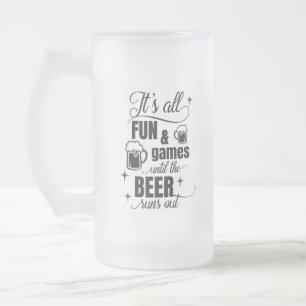 Caneca De Cerveja Vidro Jateado arte engraçada de palavra de bebendo de cerveja
