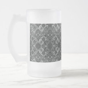 Caneca De Cerveja Vidro Jateado Artesanato de chalé-preto