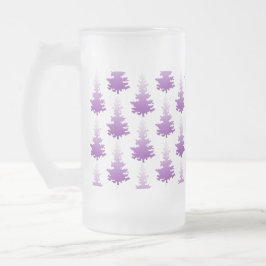 Caneca De Cerveja Vidro Jateado Árvore de Natal Evergreen, Violeta Vermelha