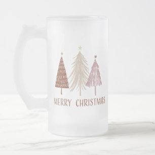 Caneca De Cerveja Vidro Jateado Árvores de Natal Alegre Neve Feriado Fim de Ano El