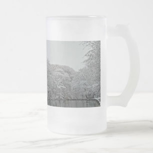 Caneca De Cerveja Vidro Jateado Árvores, na água
