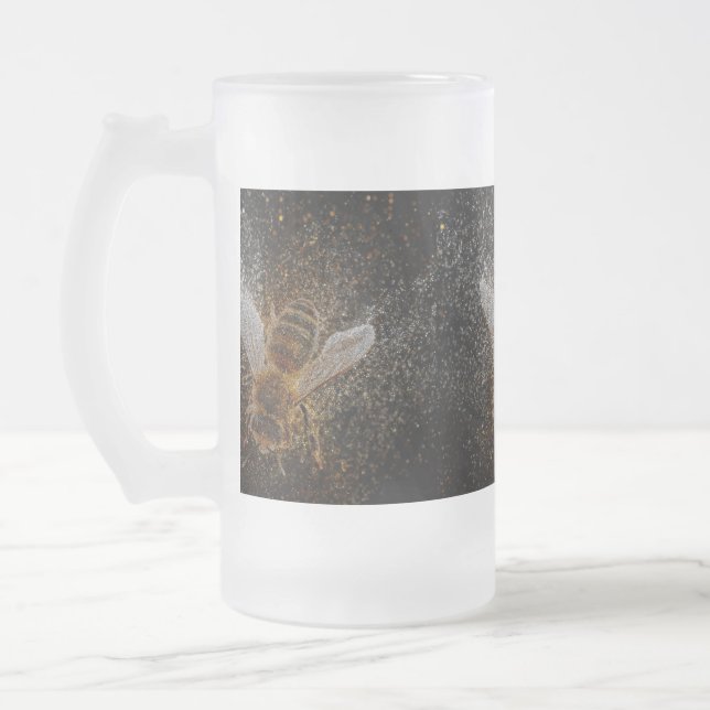 Caneca De Cerveja Vidro Jateado As Abelhas Caídas São Mágicas (Esquerda)