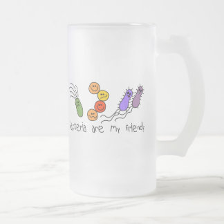 Caneca De Cerveja Vidro Jateado As bactérias são meus amigos