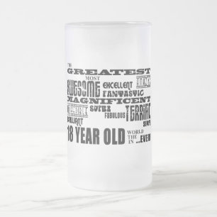 Caneca De Cerveja Vidro Jateado As grandes pessoas de 18 anos festa de aniversário
