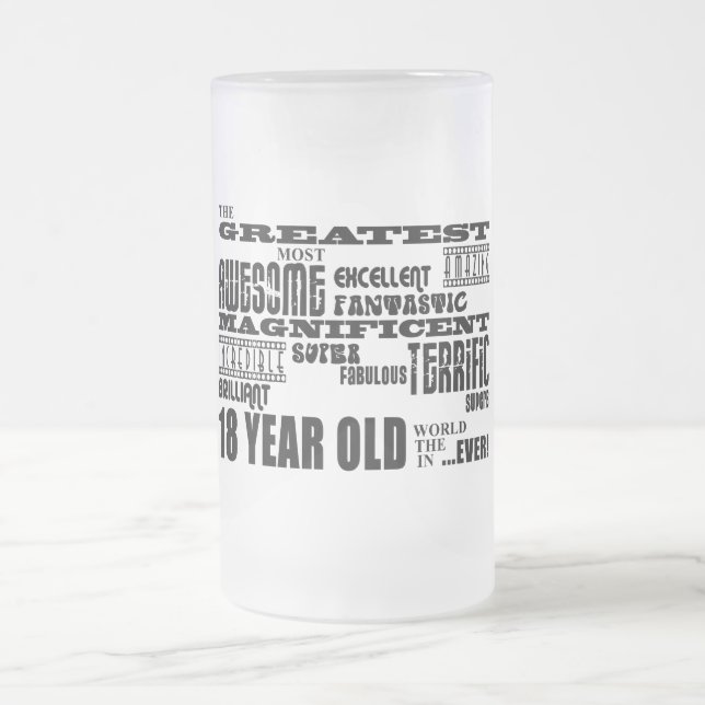 Caneca De Cerveja Vidro Jateado As grandes pessoas de 18 anos festa de aniversário (Centro)