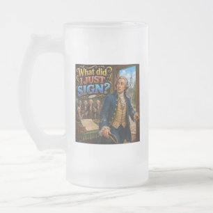 Caneca De Cerveja Vidro Jateado Assinatura de John Hancock Citação Questionável Di