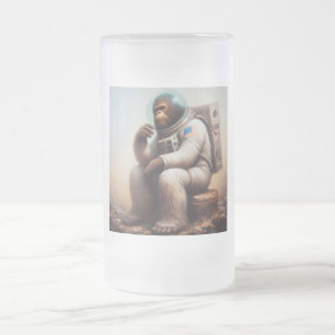 Caneca De Cerveja Vidro Jateado Astronauta Bigfoot