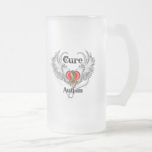Caneca De Cerveja Vidro Jateado Autismo da cura
