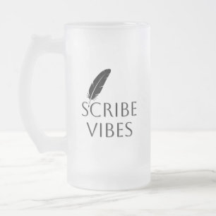 Caneca De Cerveja Vidro Jateado Autor Escritor Poeta Vibes de Escriba 