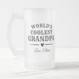 Caneca De Cerveja Vidro Jateado Avô mais legal do mundo | Bar inicial do estilo Vi