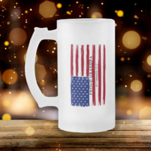 Caneca De Cerveja Vidro Jateado Avô Orgulhoso Americano
