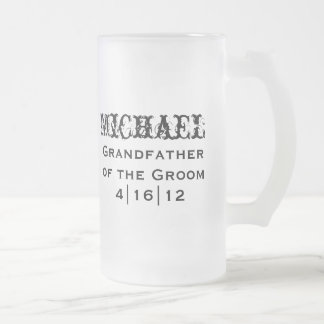 Caneca De Cerveja Vidro Jateado Avô personalizado do Groom Mug