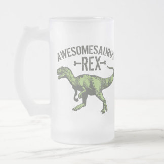 Caneca De Cerveja Vidro Jateado Awesomesaurus Rex