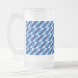 Caneca De Cerveja Vidro Jateado Azul Geométrico Triângulo Abstrato Retro Legal