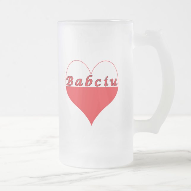 Caneca De Cerveja Vidro Jateado Babciu Polonês Heart (Direita)
