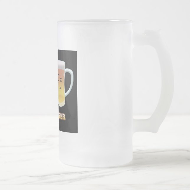 Caneca De Cerveja Vidro Jateado Bacon + A cerveja é até algo (Direita)