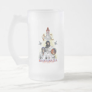 Caneca De Cerveja Vidro Jateado BANANAZA: Equipe do Macaco Espacial