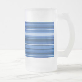 Caneca De Cerveja Vidro Jateado Banda azul monograma