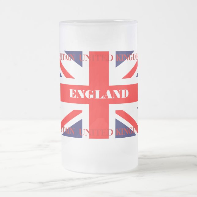 Caneca De Cerveja Vidro Jateado Bandeira britânica de Union Jack Grâ Bretanha (Centro)