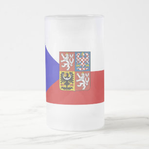 Caneca De Cerveja Vidro Jateado Bandeira checa