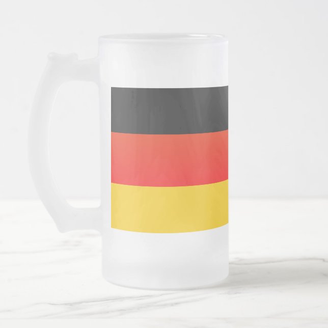 Caneca De Cerveja Vidro Jateado Bandeira da Alemanha or Bandeira Alemã (Esquerda)