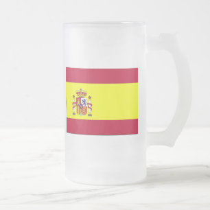 Caneca De Cerveja Vidro Jateado Bandeira da Espanha