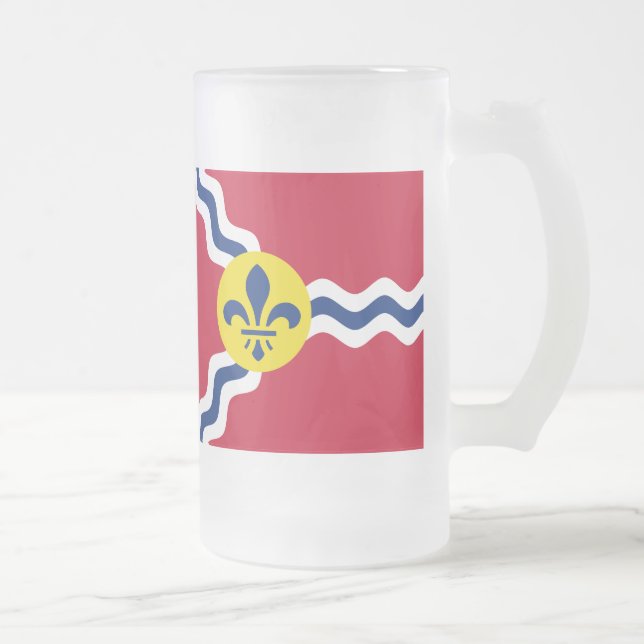 Caneca De Cerveja Vidro Jateado Bandeira da Rua Louis, Fosco do Missouri Beer Mug (Direita)