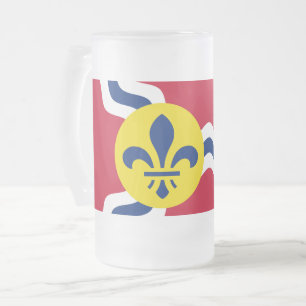 Caneca De Cerveja Vidro Jateado Bandeira da Rua Louis, Missouri Round Travesseiro