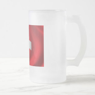 Caneca De Cerveja Vidro Jateado Bandeira da suiça