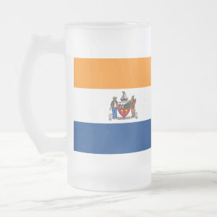 Caneca De Cerveja Vidro Jateado Bandeira de Albany, Nova Iorque