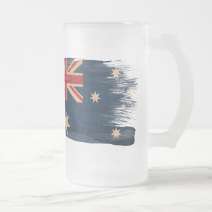 Caneca De Cerveja Vidro Jateado Bandeira de Austrália