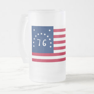 Caneca De Cerveja Vidro Jateado Bandeira de Bennington: A 76 Bandeira Americana de