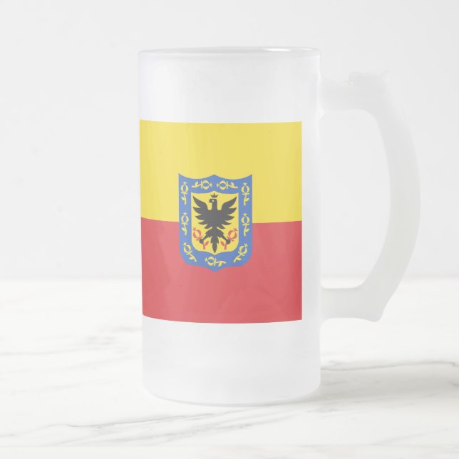 Caneca De Cerveja Vidro Jateado Bandeira de Bogotá, Colômbia (Direita)