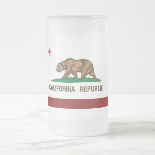 Caneca De Cerveja Vidro Jateado Bandeira de Califórnia