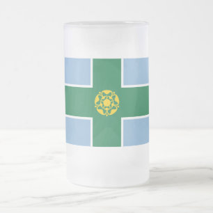Caneca De Cerveja Vidro Jateado Bandeira de Derbyshire