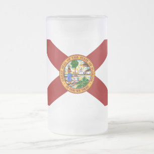 Caneca De Cerveja Vidro Jateado Bandeira de Florida