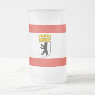 Caneca De Cerveja Vidro Jateado Bandeira de Fosco de Berlim - Canhão de Cerveja