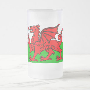 Caneca De Cerveja Vidro Jateado Bandeira de Galês