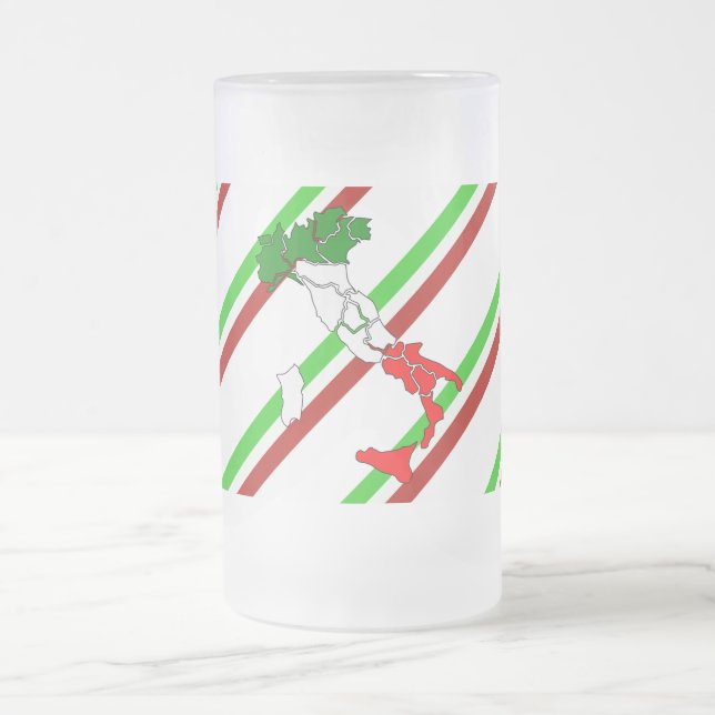 Caneca De Cerveja Vidro Jateado Bandeira de listras italiana (Centro)