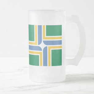 Caneca De Cerveja Vidro Jateado Bandeira de Portland, Oregon Fosco Beer Mug