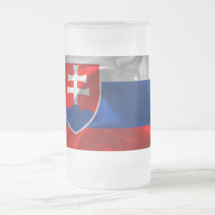 Caneca De Cerveja Vidro Jateado Bandeira de Slovakia