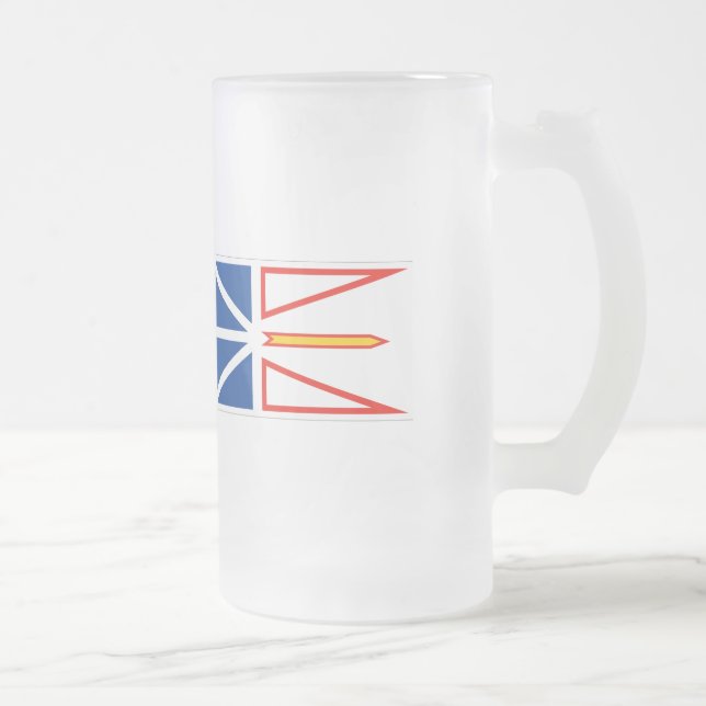 CANECA DE CERVEJA VIDRO JATEADO BANDEIRA DE TERRA NOVA (Direita)