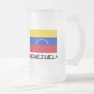 Caneca De Cerveja Vidro Jateado Bandeira de Venezuela