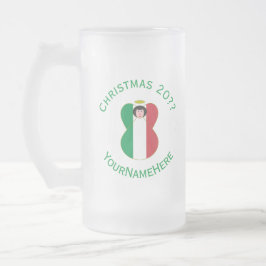 Caneca De Cerveja Vidro Jateado Bandeira do Anjo Italiano para o Natal