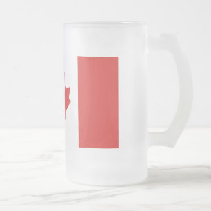 Caneca De Cerveja Vidro Jateado Bandeira do Canadá