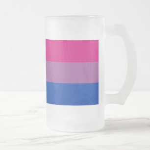 Caneca De Cerveja Vidro Jateado Bandeira do Orgulho Bissexual