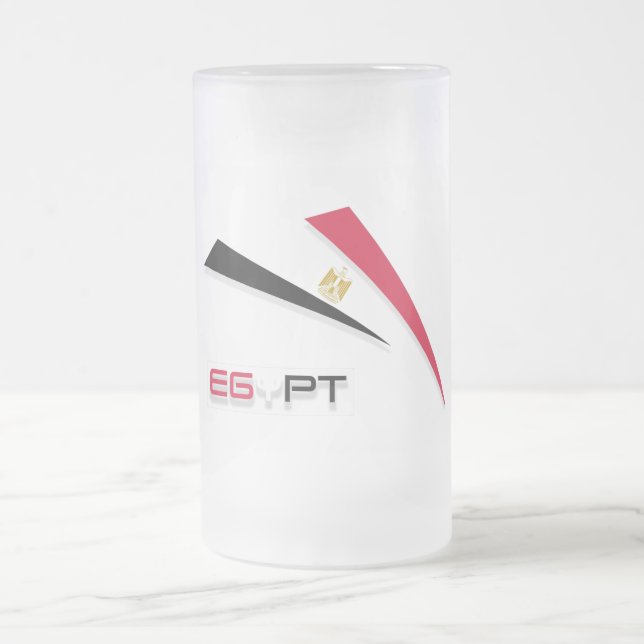 Caneca De Cerveja Vidro Jateado Bandeira egípcia (Centro)