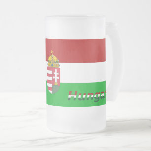 Caneca De Cerveja Vidro Jateado bandeira húngara