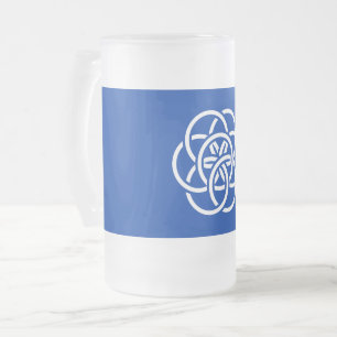 Caneca De Cerveja Vidro Jateado Bandeira Internacional do Planeta Terra