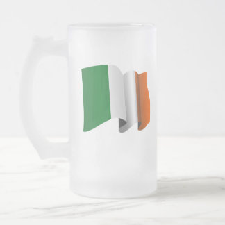 Caneca De Cerveja Vidro Jateado Bandeira irlandesa